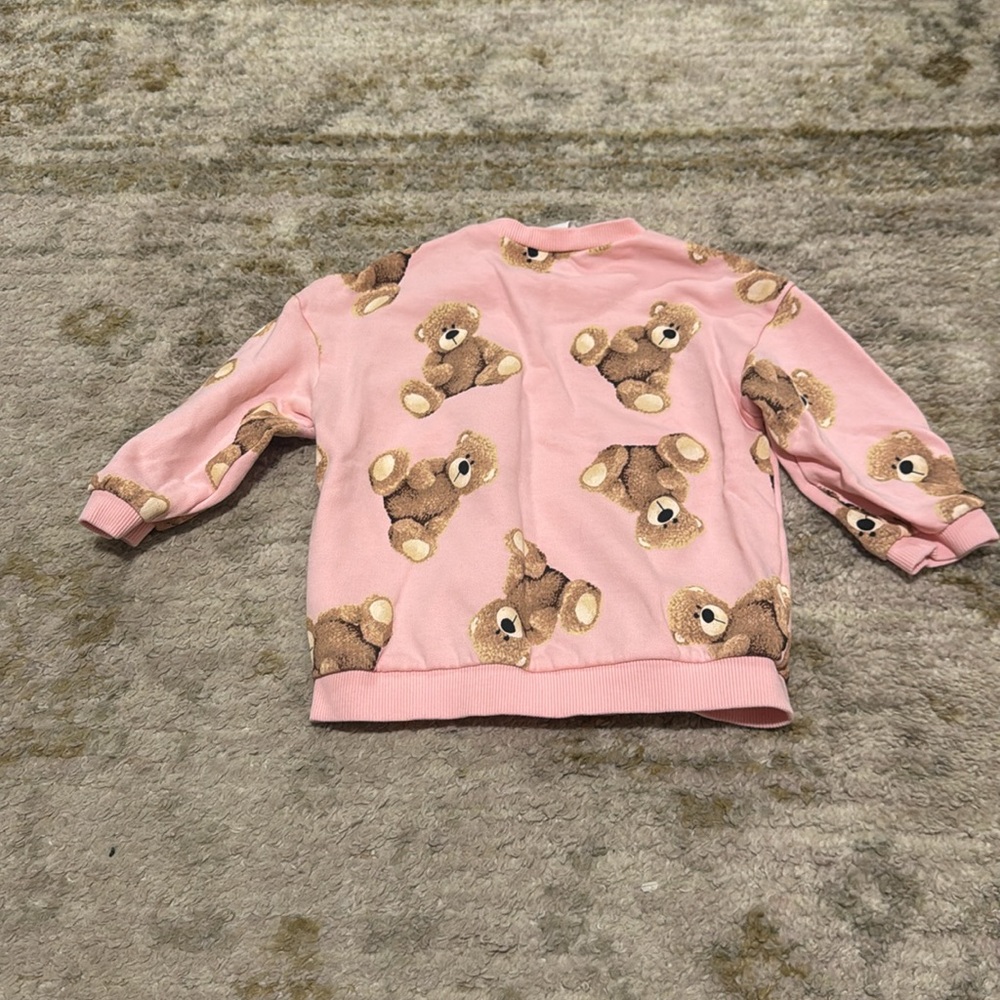 H&M Baby Girl Pink Teddy Bear Sweatshirt & Sweatpants Set 12-18 months - Picture 6 of 6
